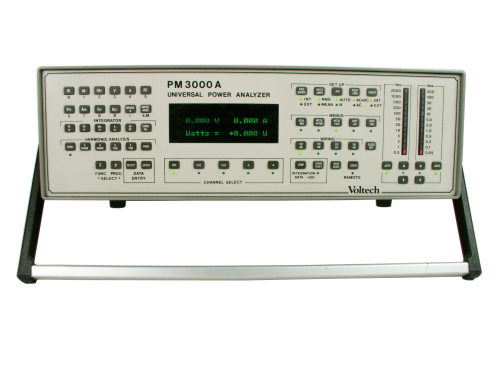 Contact TestWorld today for the best price on the Voltech PM3000ACE Universal Power Analyzer. Rental and Lease options available. Voltech PM3000ACE Universal Power Analyzer